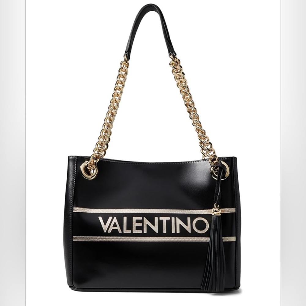 Valentino Luisa Lavoro Tote Bag Black with Gold Hardware. NWT